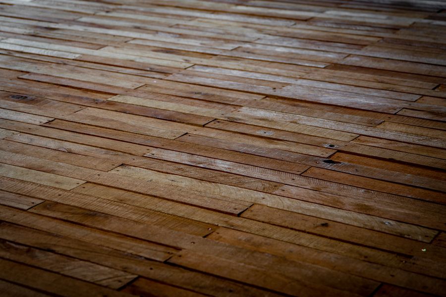 Close-up detail of natural wood plank flooring
